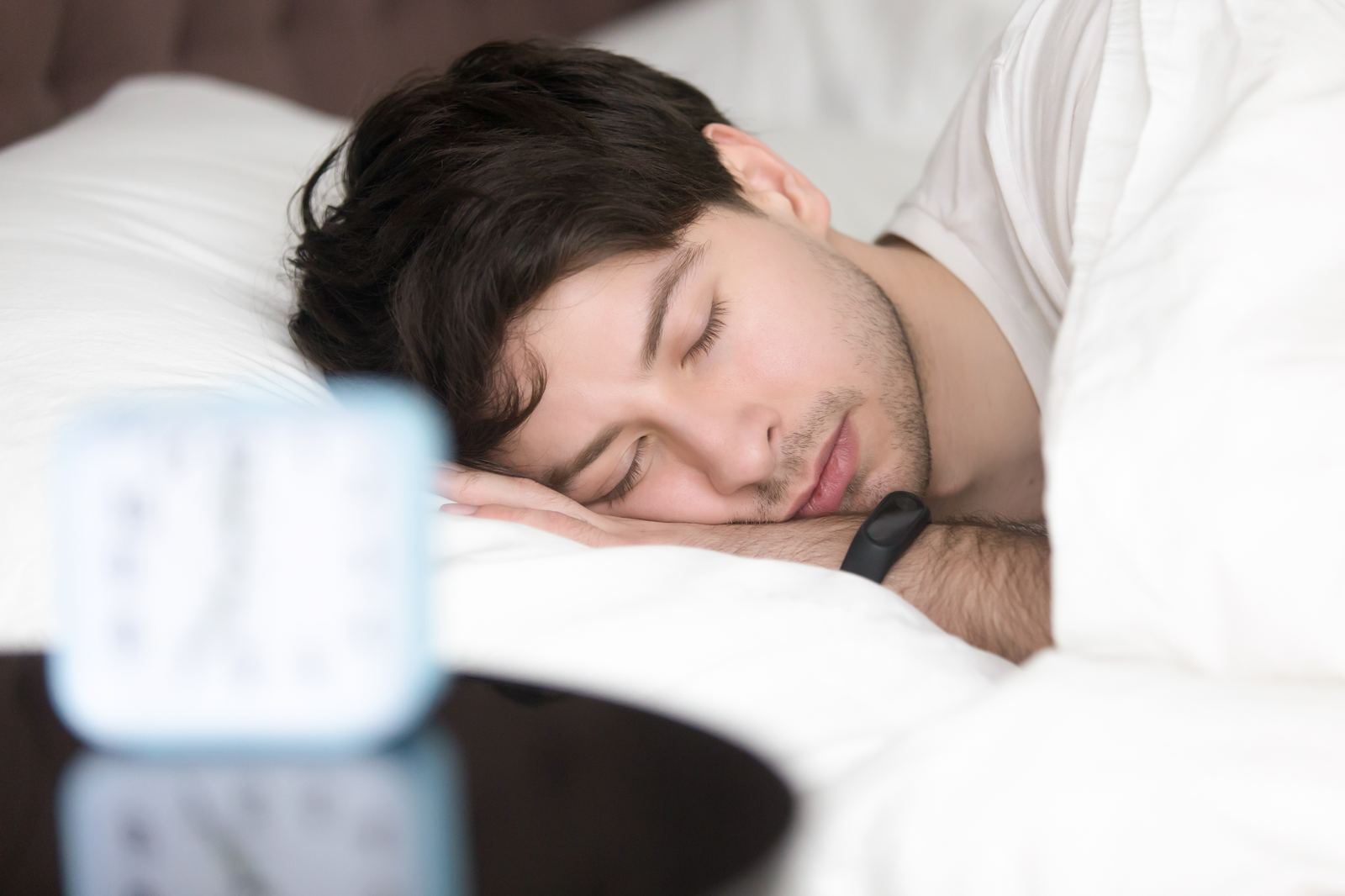 Man resting for sleep and recovery